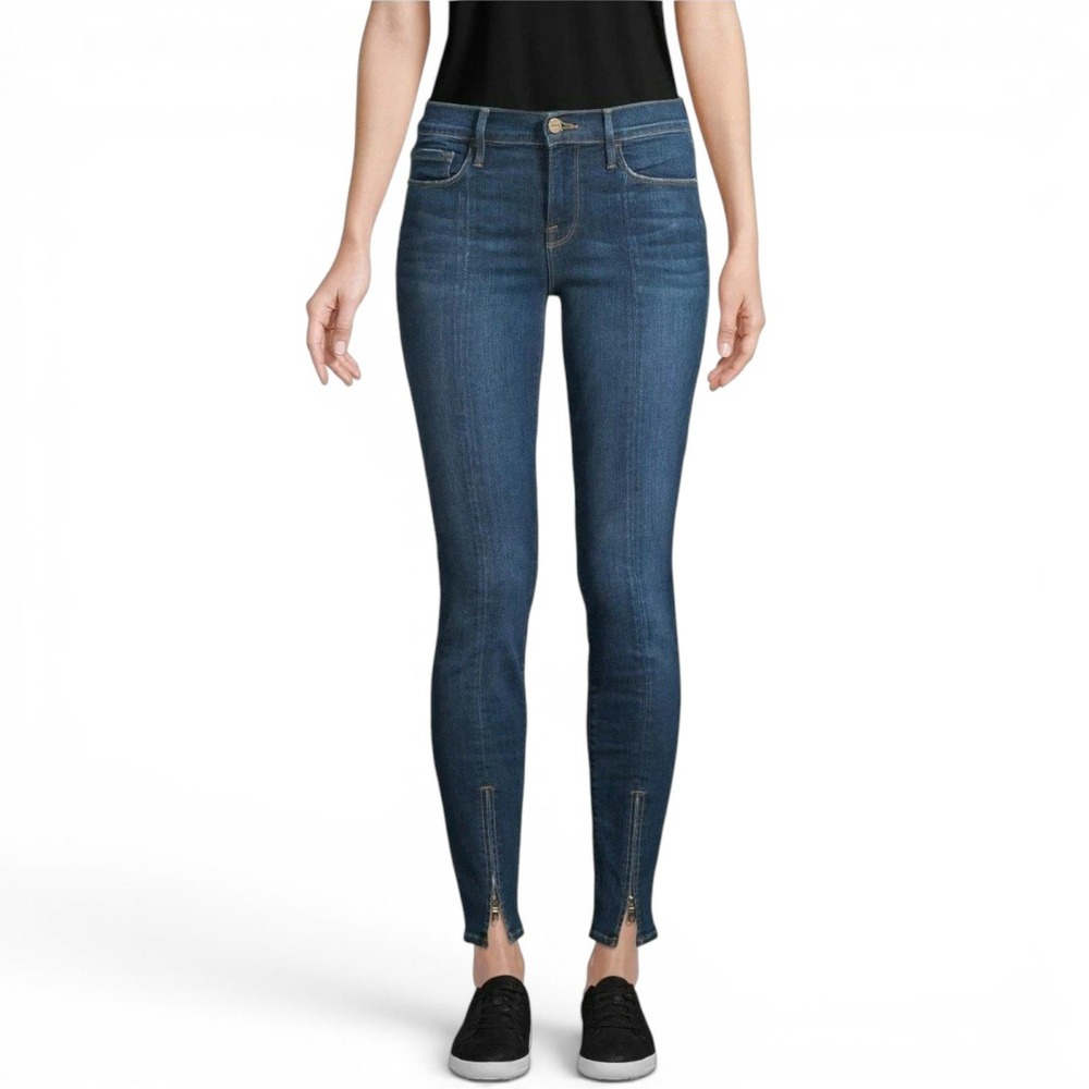 FRAME Denim‎ Le Skinny de Jeanne Womens 28 (Fits as 27) Stretch Napa Zipper Hem